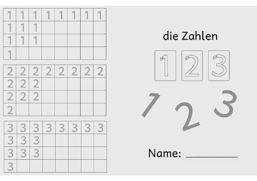 Ziffernschreibkurs 1 2 3 kleinere Zahlen (4)